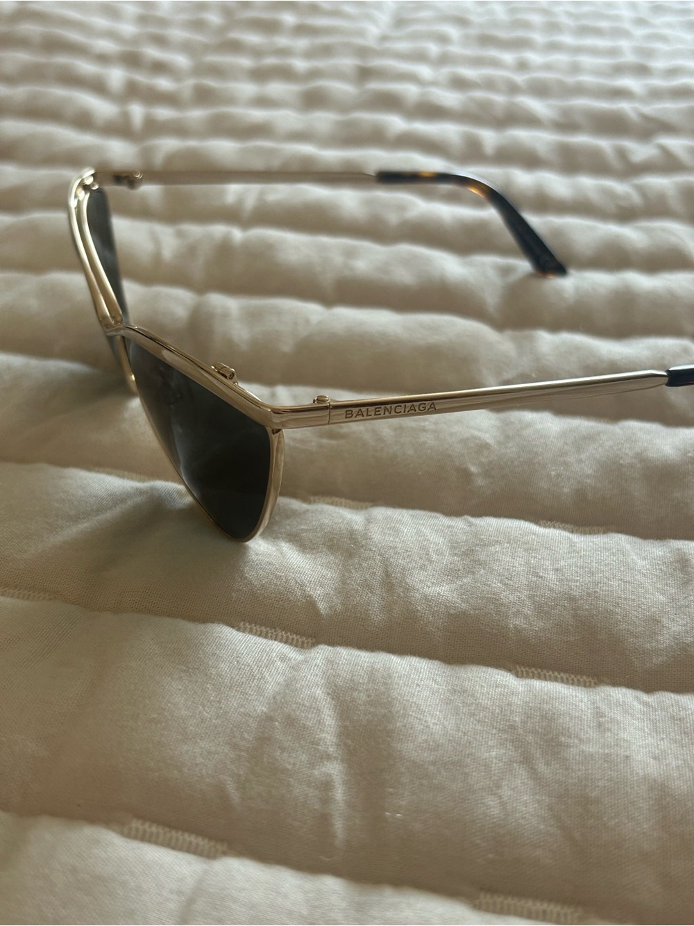Balenciaga Cat-Eye Sunglasses in Black and Gold-Tone - Picture 3 of 5